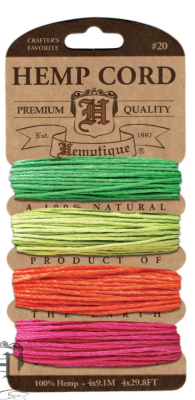 CORDON HEMP NEON 1MM 7 CORDON HEMP NEON 1MM 7