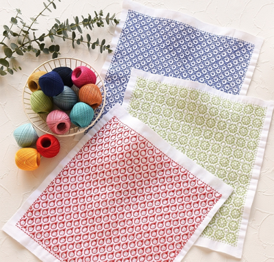MINI COJIN SASHIKO MODELO FLOR CLASICA MINI COJIN SASHIKO MODELO FLOR CLASICA