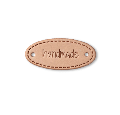 ETIQUETA HANDMADE CUERO OVALADA ETIQUETA HANDMADE CUERO OVALADA