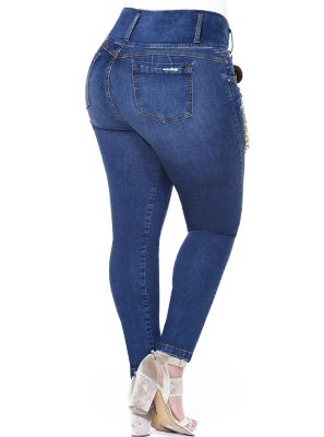 Jeans Levantacola Con Faja Interna JP-2132 Truccos - PaoPink Jeans Levantacola Con Faja Interna JP-2132 Truccos - PaoPink