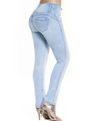 Jeans Levantacola Con Faja Interior J-6140 Truccos - PaoPink Jeans Levantacola Con Faja Interior J-6140 Truccos - PaoPink