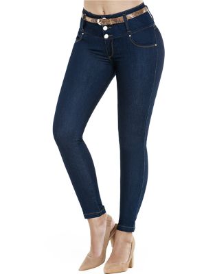 Jeans Levantacola Con Faja Interior J-6155 Truccos - PaoPink Jeans Levantacola Con Faja Interior J-6155 Truccos - PaoPink