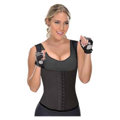 Faja Chaleco Deportivo Látex Negro FL-0555 MyD - PaoPink Faja Chaleco Deportivo Látex Negro FL-0555 MyD - PaoPink