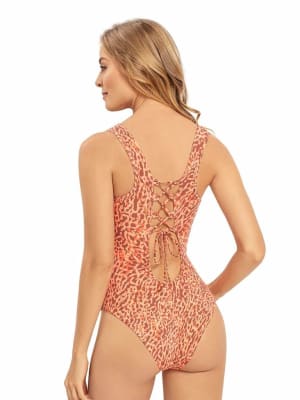 Traje De Baño Estampado Coral Traje De Baño Estampado Coral