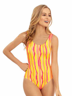 Traje De Baño Estilo Baywatch Coral Traje De Baño Estilo Baywatch Coral