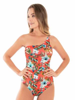Traje De Baño Floral Coral Traje De Baño Floral Coral