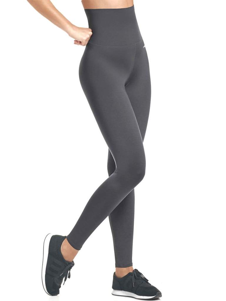 Calza Leggins Con Control Abdomen Gris | PaoPink