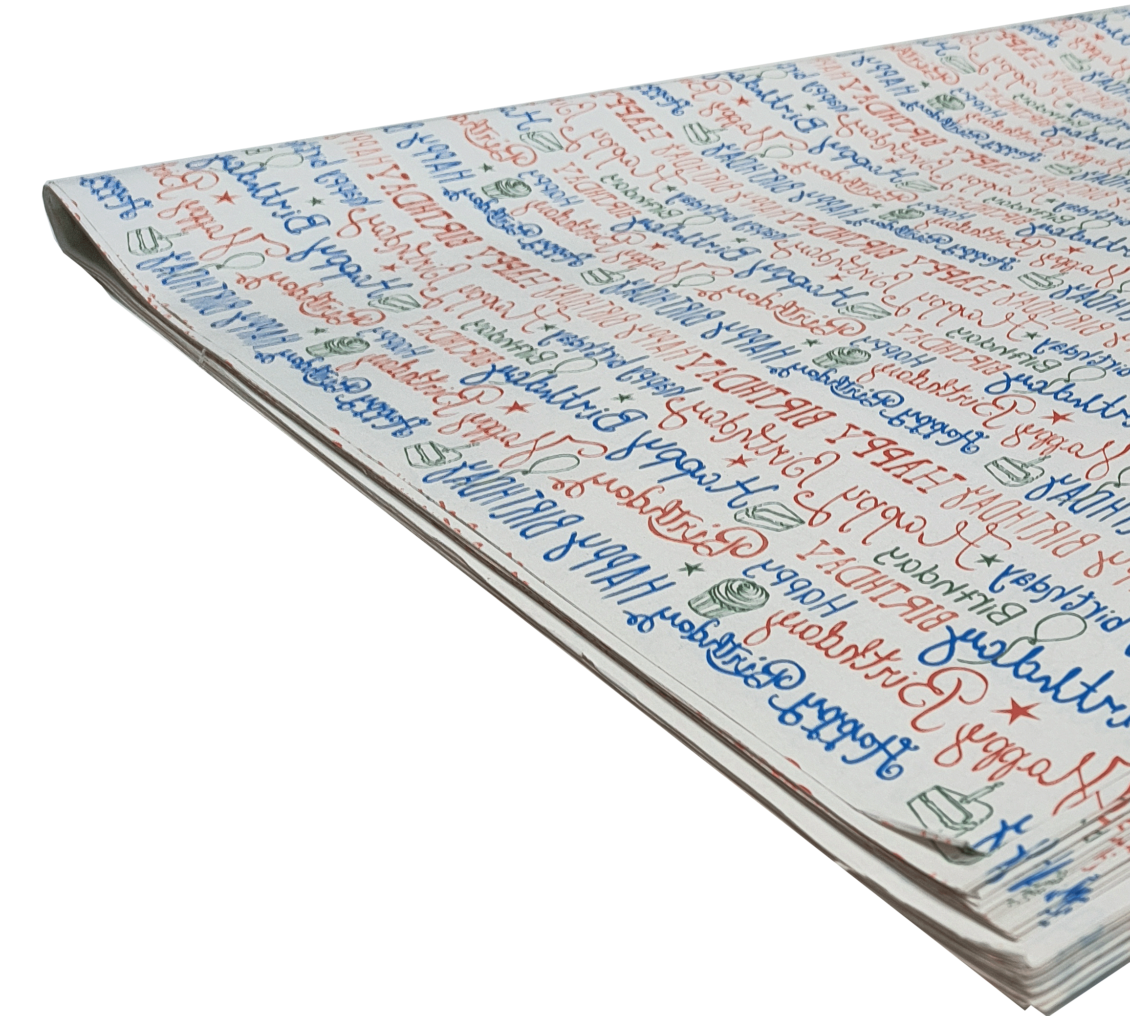 Papel con diseño Cumpleaños Blanco Resma 250 hjs 60 gm m2 0.7x1m