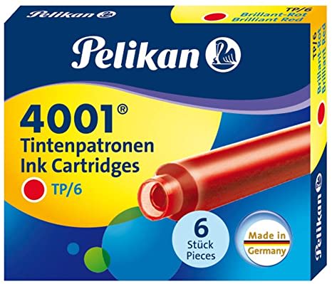 Repuesto para Pluma Pelikan 4001 6Und Rojo