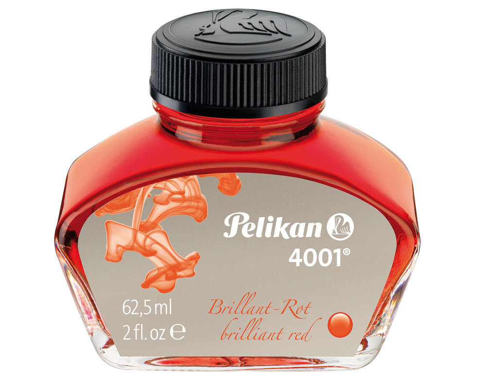 Tintero Pelikan 4001, 62.5 ML Color BRILLIANT RED