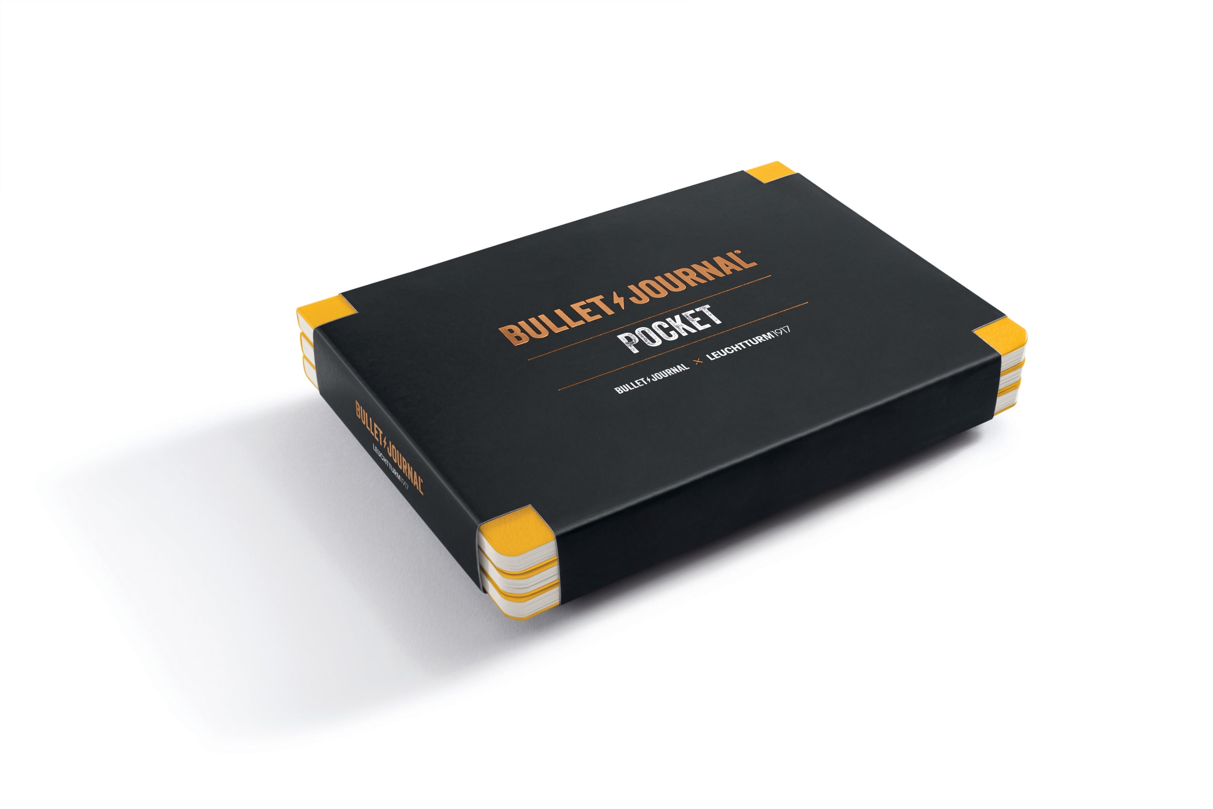 Pack 3 Pocket Bullet Journal 14,3X10,3 Cm, 46 Hojas Numeradas Con Puntos, Yellow