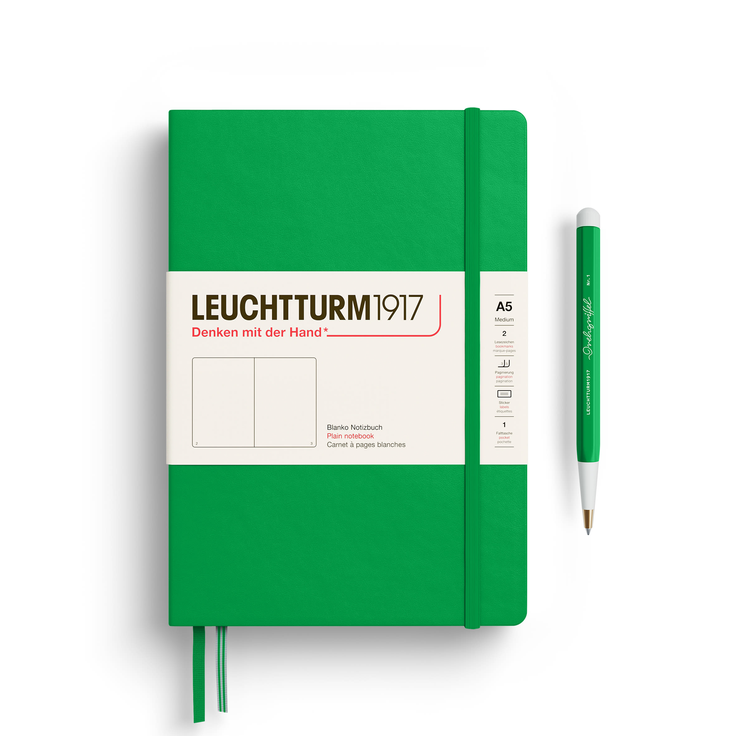 Libreta leuchtturm1917 T.Dura Mediana A5 Croquis Spring Leaf