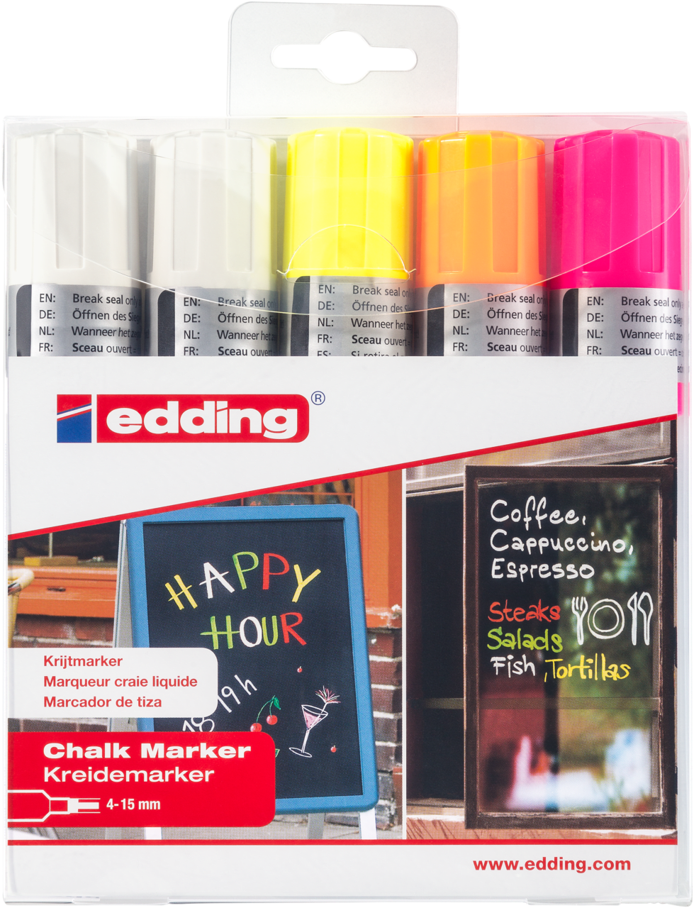 e-4090/5 Marcador Tiza líquida profesional colores fluor