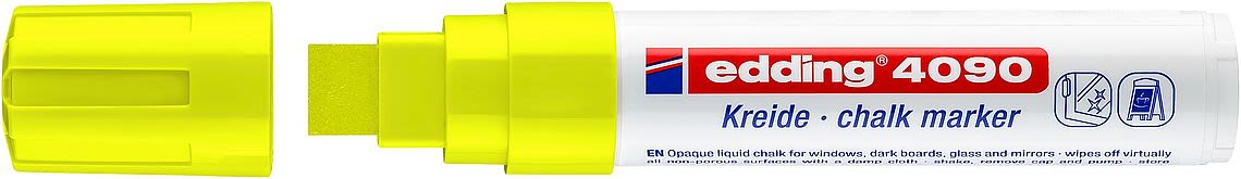 Marcador tiza Edding E-4090 Amarillo Fluor