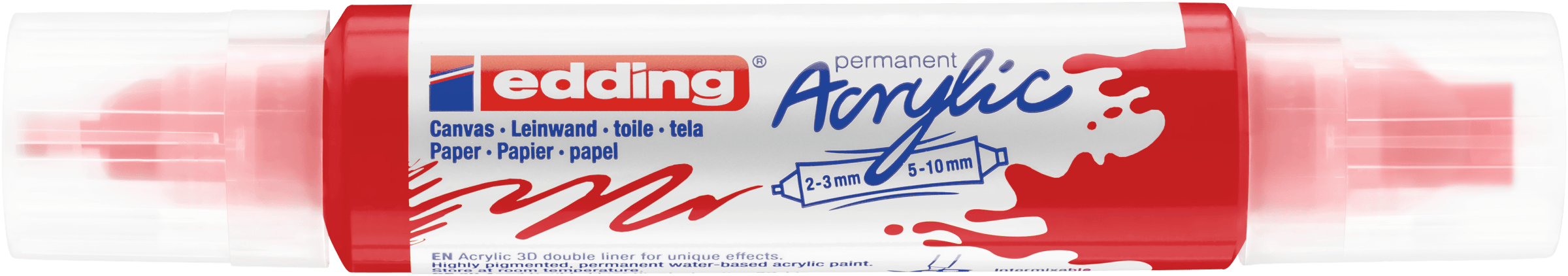 Marcador acrílico 3D edding 5400 punta doble Rojo