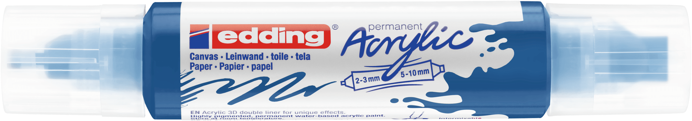 Marcador acrílico 3D edding 5400 punta doble Azul