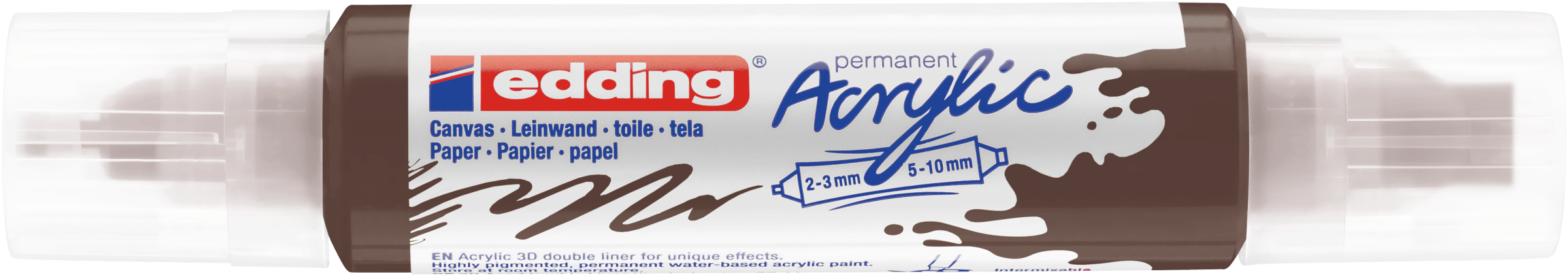 Marcador acrílico 3D edding 5400 punta doble Café