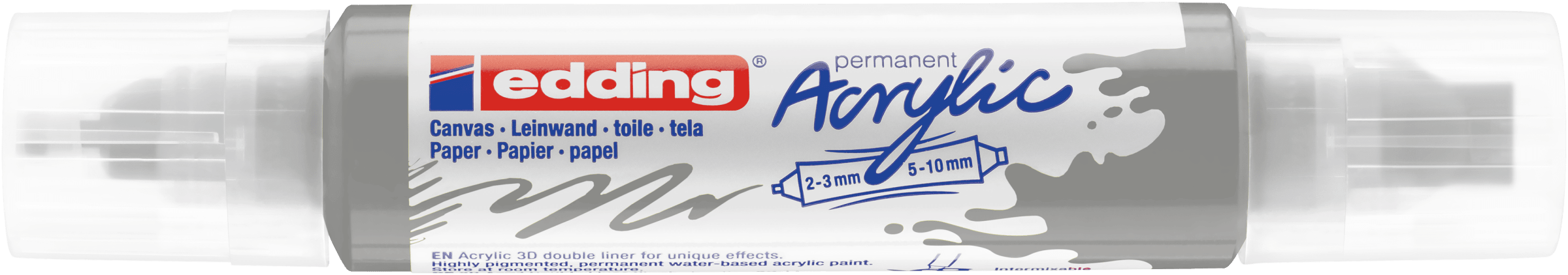 Marcador acrílico 3D edding 5400 punta doble Plateado