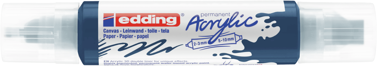 Marcador acrílico 3D edding 5400 punta doble Azul medianoche