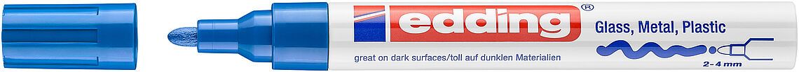 Marcador Óleo Permanente Edding E-750 Azul