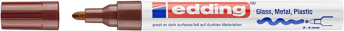 Marcador Óleo Permanente Edding E-750 Café