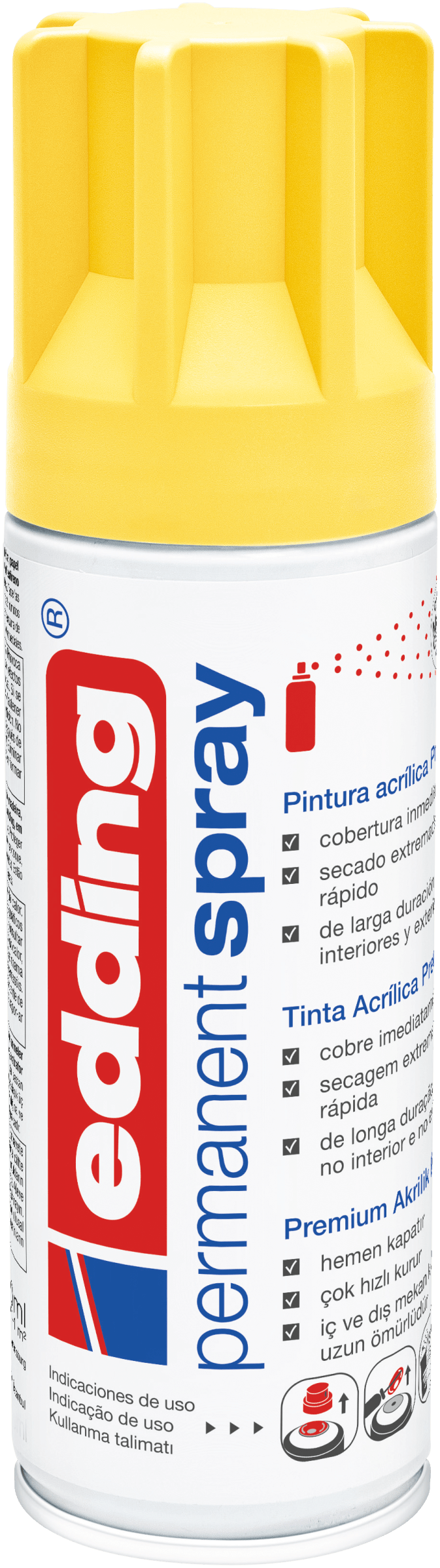 Spray permanente de pintura acrílica de alta gama Edding E-5200 Amarillo Mate