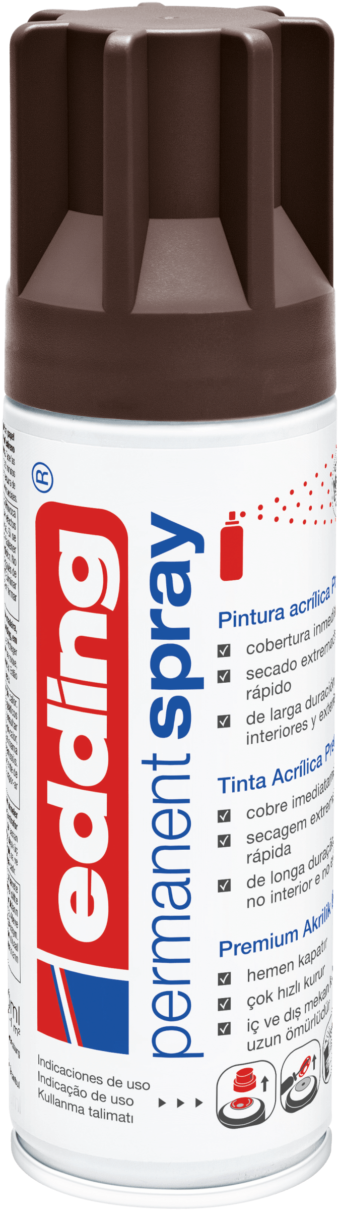 Spray permanente de pintura acrílica de alta gama Edding E-5200 Café Chocolate Mate