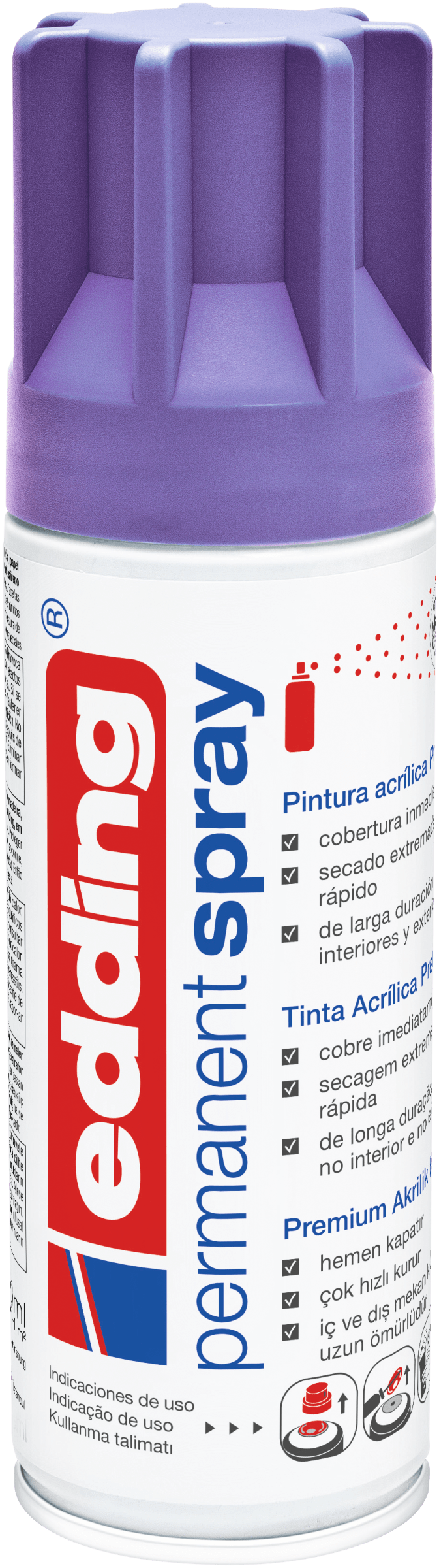 Spray permanente de pintura acrílica de alta gama Edding E-5200 Lila Mate