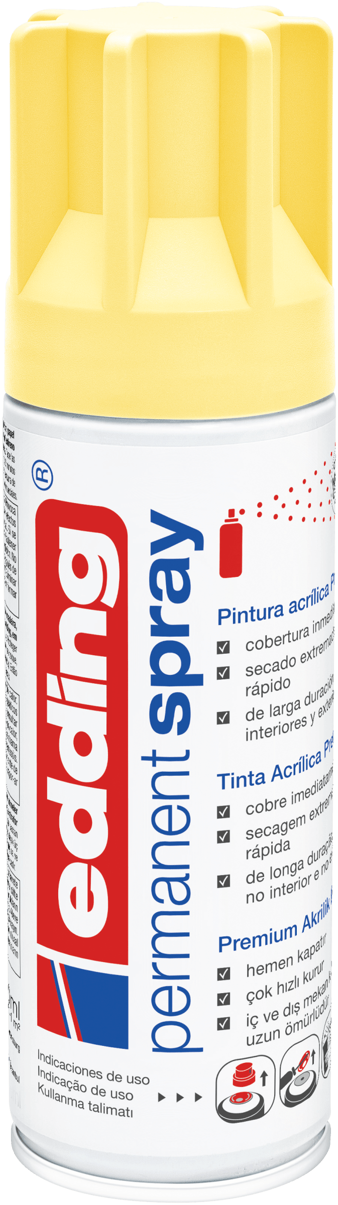 Spray permanente de pintura acrílica de alta gama Edding E-5200 Amarillo Pastel Mate