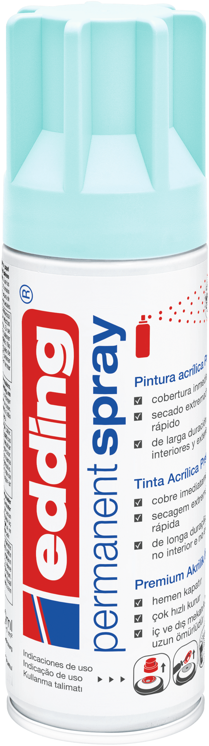 Spray permanente de pintura acrílica de alta gama Edding E-5200 Azul Pastel Mate