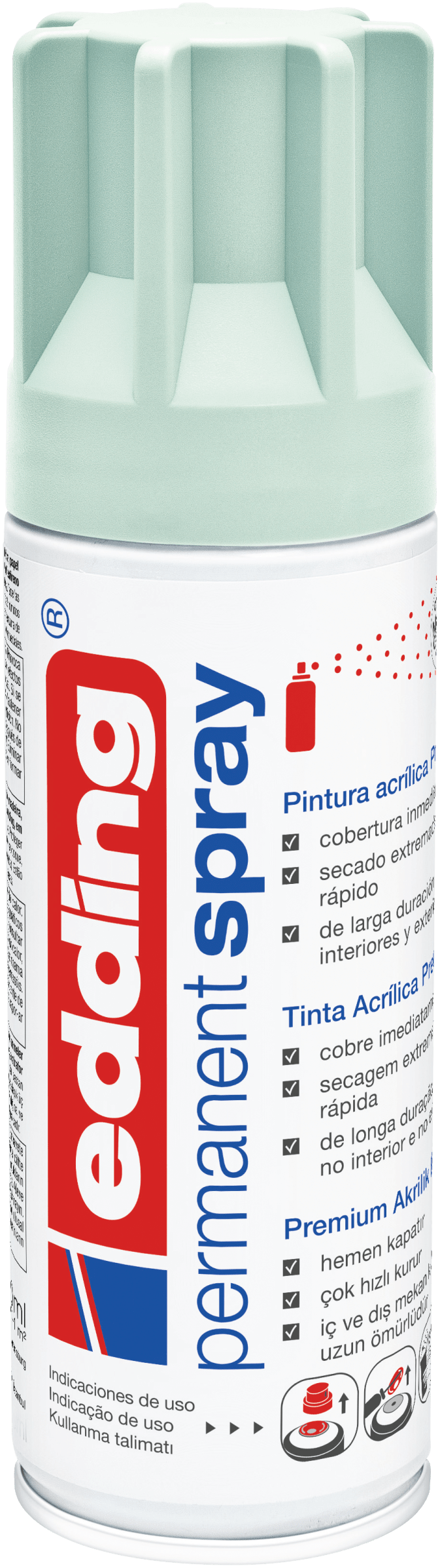 Spray permanente de pintura acrílica de alta gama Edding E-5200 Menta Mate