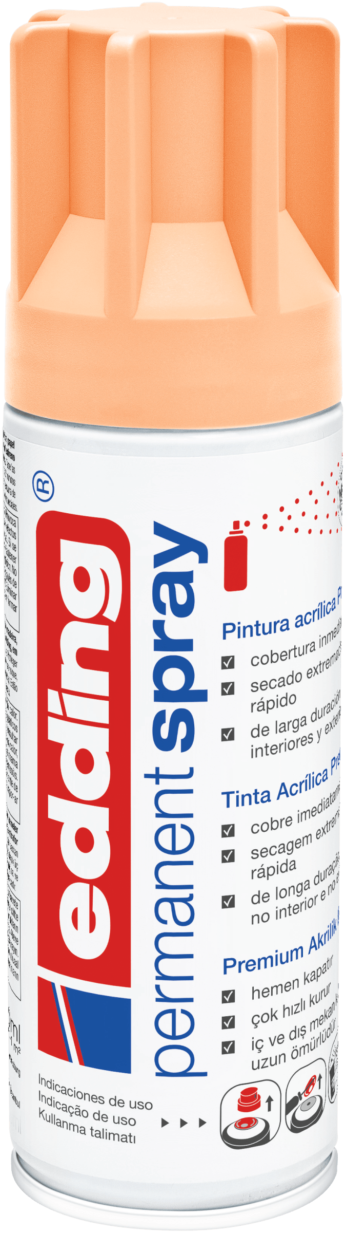 Spray permanente de pintura acrílica de alta gama Edding E-5200 Durazno Mate