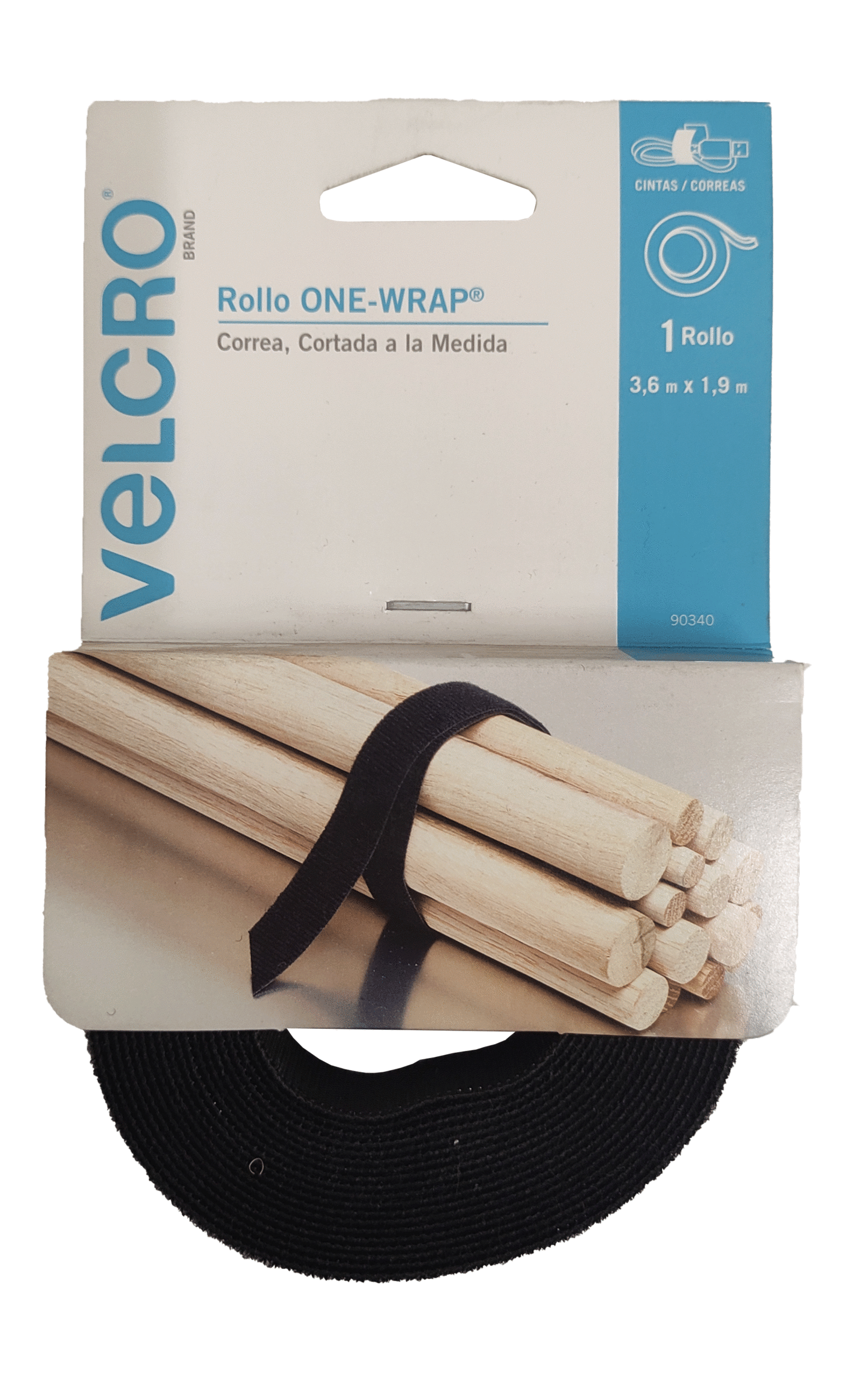 Sujetador Con Adhesivo Marca Velcro Rollo 3.6 Mts X 1.9 Cm