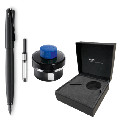 Set de Pluma lamy Studio All-Black + Convertidor + Tintero T52 Azul1