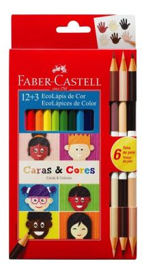 Caja de Lapiz Caras y Colores 12+3 1