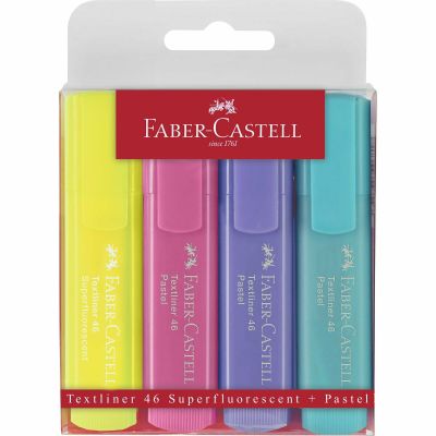Destacadores Punta Biselada. Textliner X 4 Colores Pasteles1