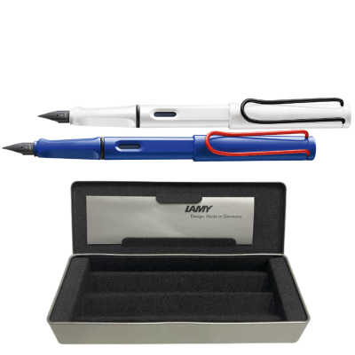 Set lamy Safari 90s Pluma Blanca + Azul3