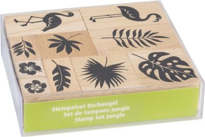 Timbres De Madera Selva X 12 Piezas Varios tamaños y Diseños de Plumas1