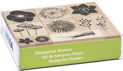 Timbres De Madera De Flores X 15 Piezas 10 Modelos Varidos de Flores1
