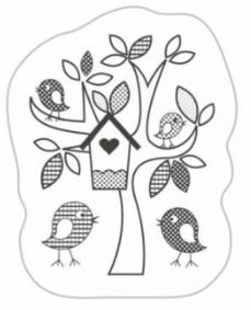 Timbre De Acrilico Figura De Arbol/Pajaros Set Inicial De Acrilico Para Estudiantes1