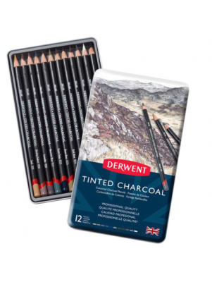 Set De12 Lápices De Carboncillo De Colores Derwent1