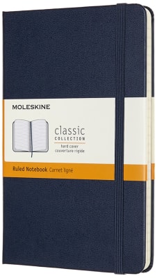 Classic notebook - T. Dura - Medium - Azul Zafiro - De rayas1