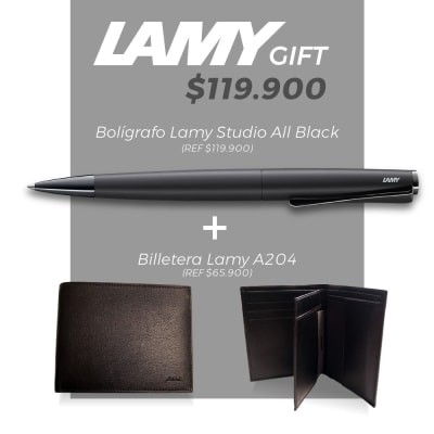 Set Boligrafo Studio All Black + Billetera Lamy1