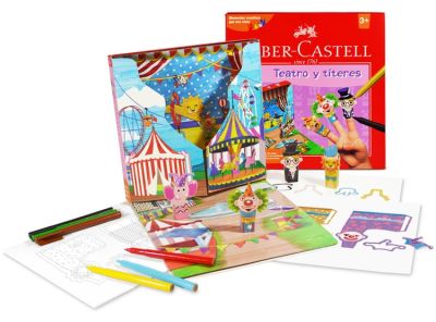 Juego De Teatro (6 Titeres Coloridos + 6 Marcadores + 6 Titeres por Pintar+ Sticker)1