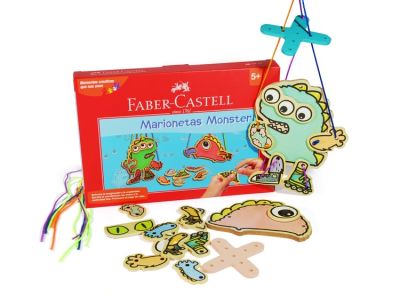 Juegos Creativos Para 2 Marionetas (14 Piezas De Madera + 4 Ojos + 8 Cuerdas) Niños 5+1