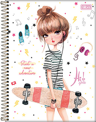 Cuaderno 1/4 T/Dura Clasico Hola Chicas x 80 H Ti1