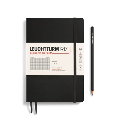 Libreta Leuchtturm1917 Tapa Blanda Medium A5 Cuadros, Black1