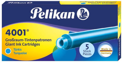 Repuesto para Pluma Pelikan 4001 5Und. Turquesa1