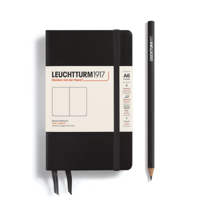 Libreta Pocket Leuchtturm1917 Tapa Dura A6 Croquis, Black1