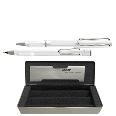 Set Lamy Safari White Rollerball + Portaminas1